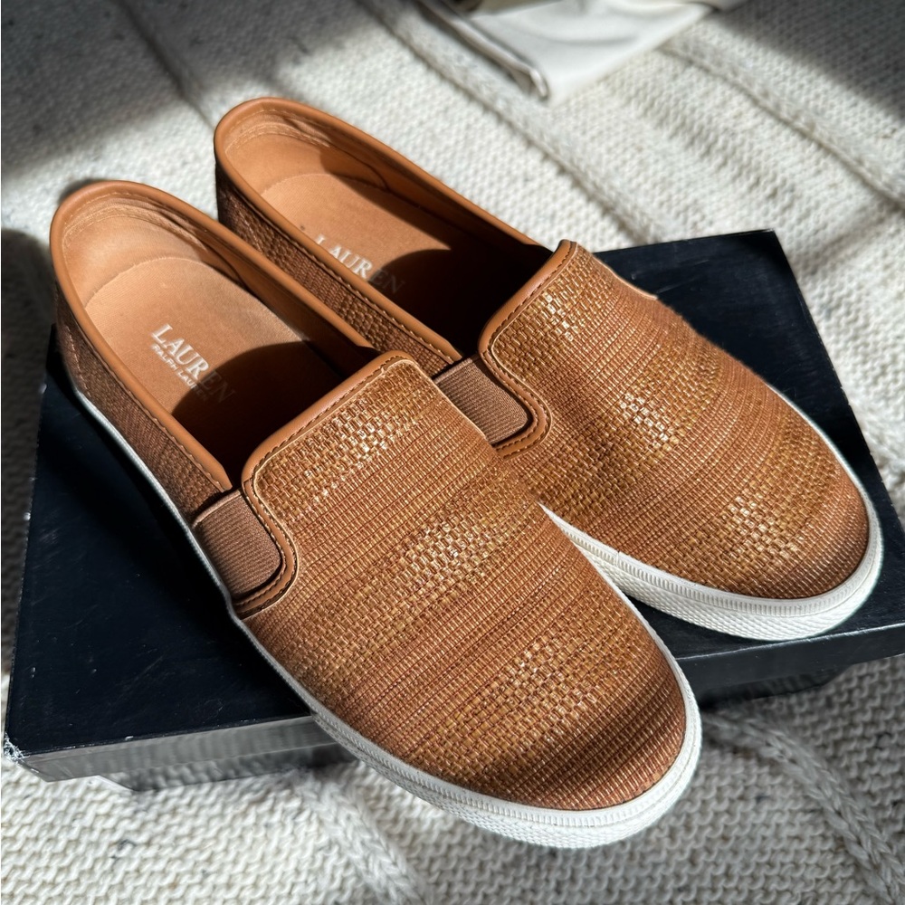 Lauren Ralph Lauren Brown Slippers with Textured Upper